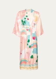 Eres Royaume Printed Silk Twill Maxi Robe - at Bergdorf Goodman